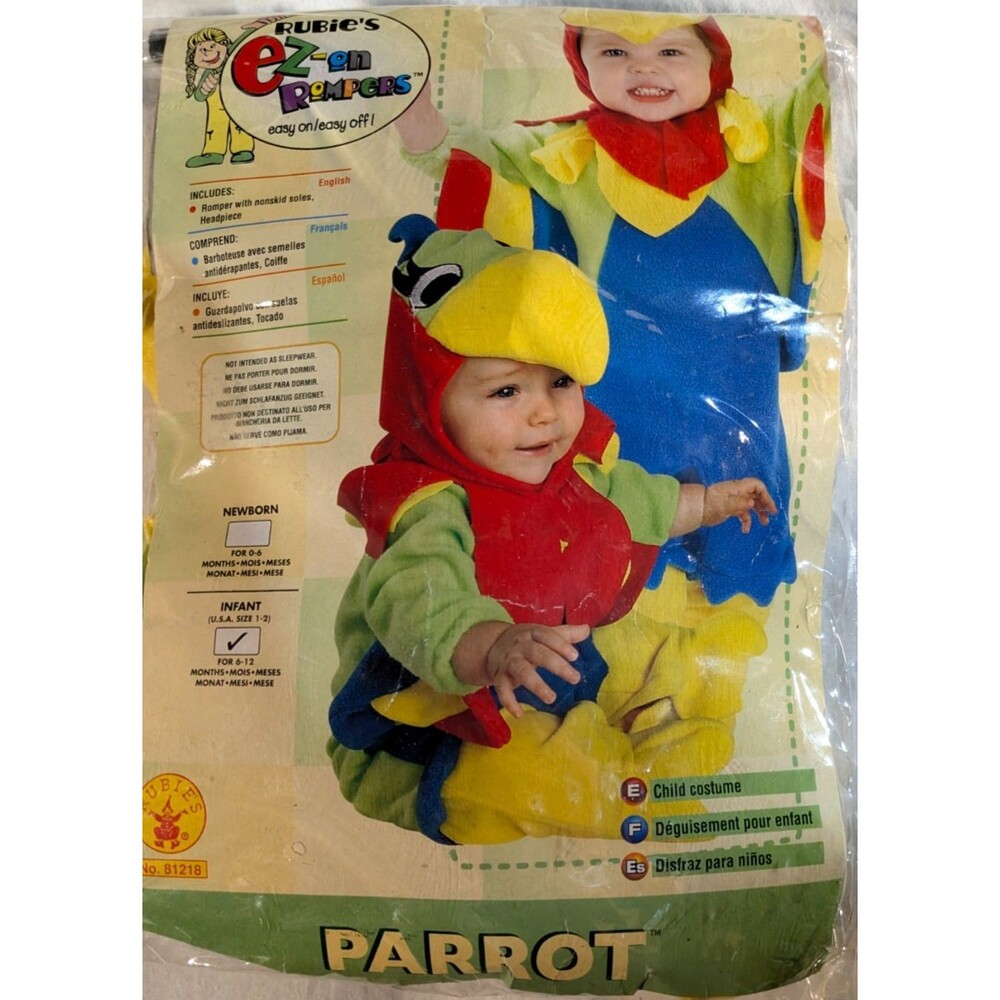 Parrot Costume for infant size 1-2 for 6-12 M Rubie's ez-on Rompers no.81218